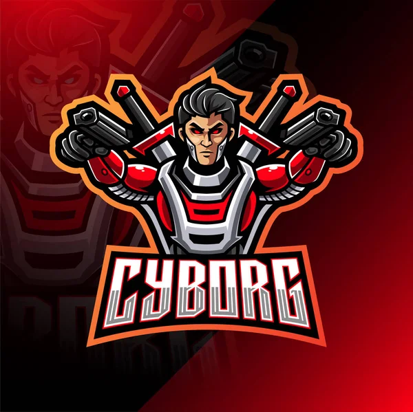 Cyborg Esport Mascota Logo Design — Archivo Imágenes Vectoriales