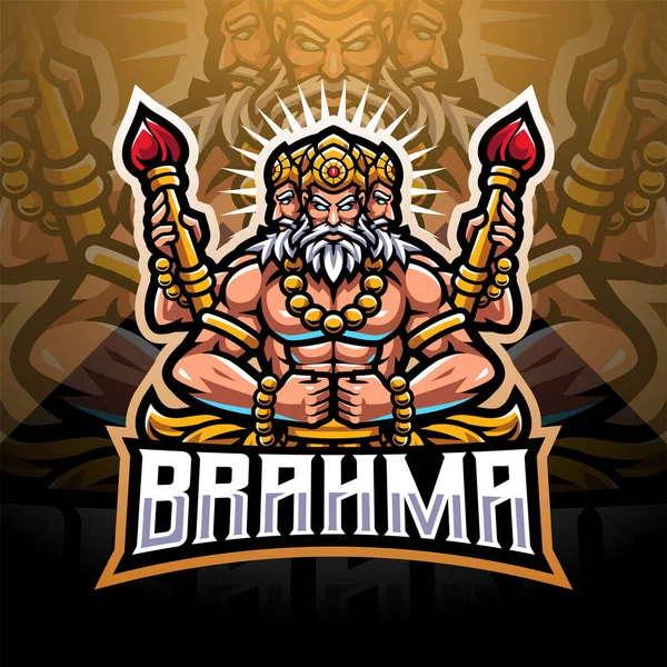 Projekt Logo Maskotki Esportu Brahma — Wektor stockowy