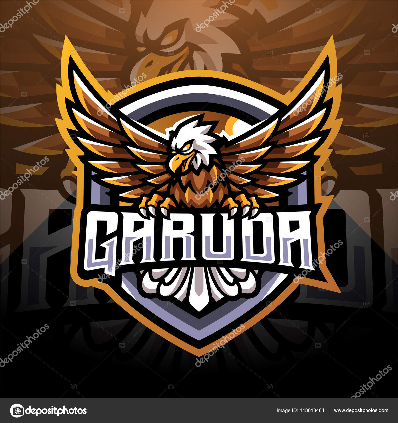 Garuda Esport Mascot Logo Design Stock Vector by ©visink 418613484, image size:1600x1700