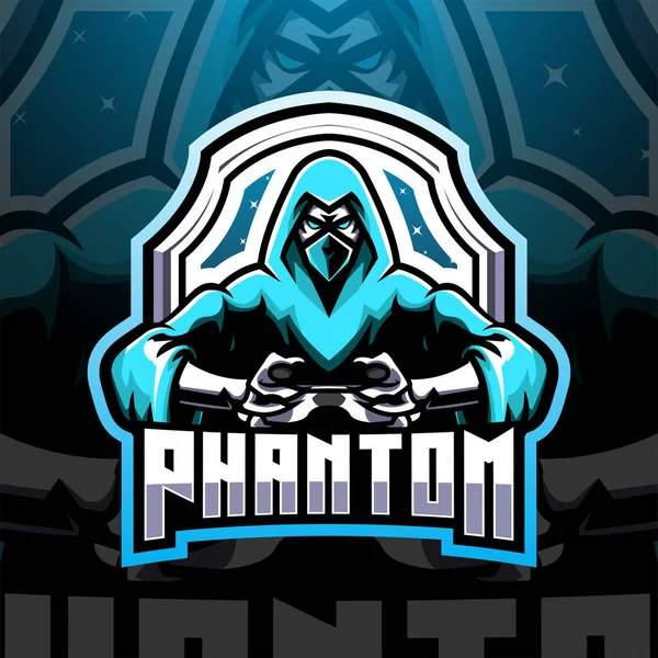 Phantom Esport Maskottchen Logo Design — Stockvektor