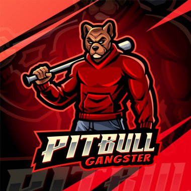 Pitbull gangster esport maskot logosu tasarımı