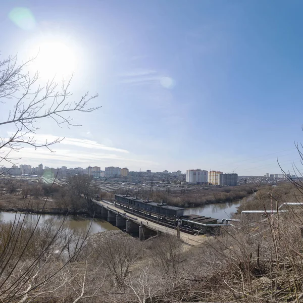 Panorama Com Vista Para Mamamev Barrow Cidade Volgograd — Fotografia de Stock