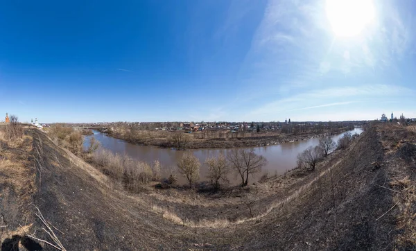 Після Потопу Ока Річка Недалеко Від Міста Орил — стокове фото