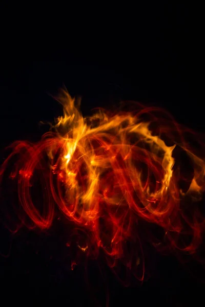 Fire Blazing Dark Background Fire Drawings Fire Dance Burning Fire — Stock Photo, Image