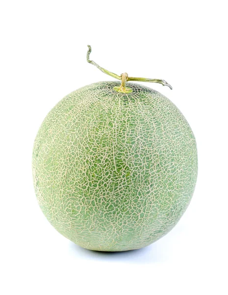 Gröna meloner eller cantaloupemelon isolerade på vitt. — Stockfoto