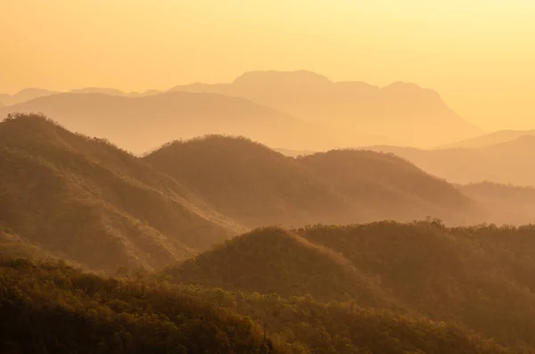 Горный Хребет Пейзаж Утром Летом Чувствовать Себя Тепло Красиво Phetchabun — стоковое фото