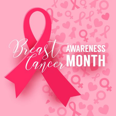 Meme kanseri bilinçlendirme ay kampanyası pembe kurdele simgesi