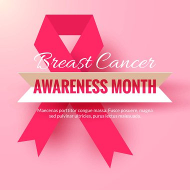 Açık renkli pembe kurdele sembolü. Ekim meme kanseri bilinçlendirme ay kampanyası