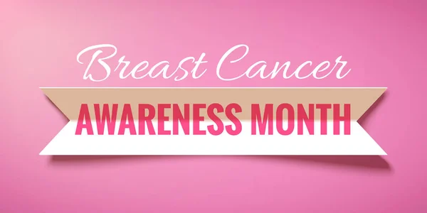 Rosa vektorbakgrund med papper band. Oktober Breast Cancer Awareness månad kampanj — Stock vektor