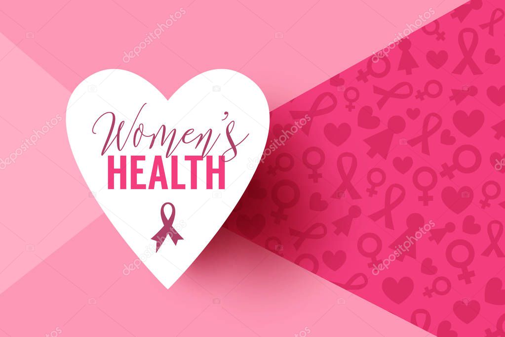 Pink vector background with paper heart frame