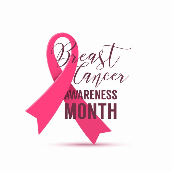 Meme kanseri Ekim Farkındalık ay kampanya logosu — Stok Vektör