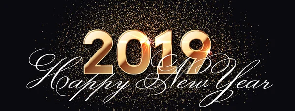2019 Happy New Year Background Design Texte Doré Illustration Salutation — Image vectorielle