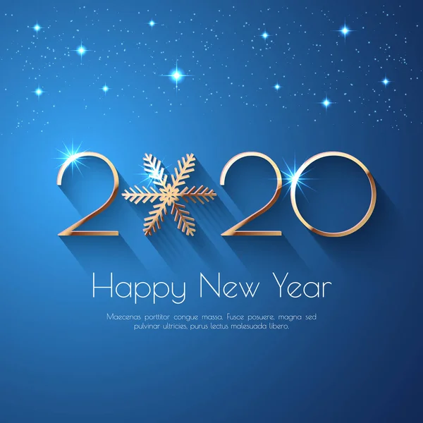 Bonne année 2020 conception de texte d'or — Image vectorielle