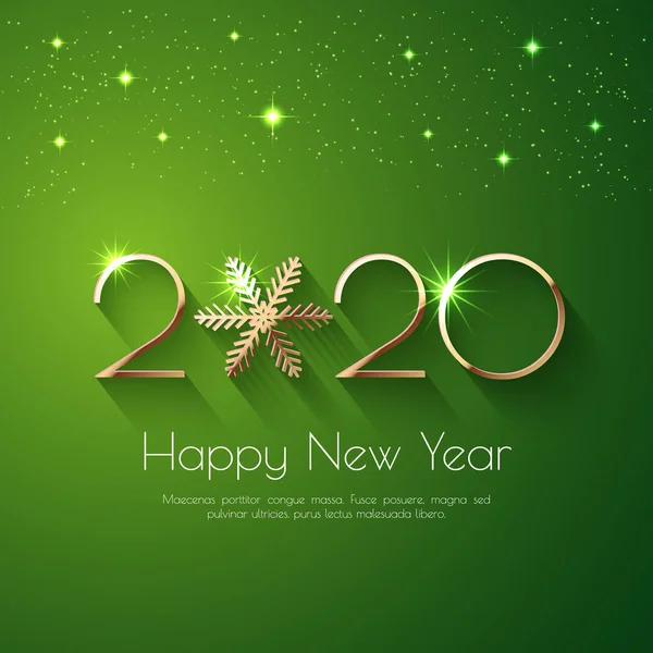 Feliz Año Nuevo 2020 diseño de texto dorado — Vector de stock