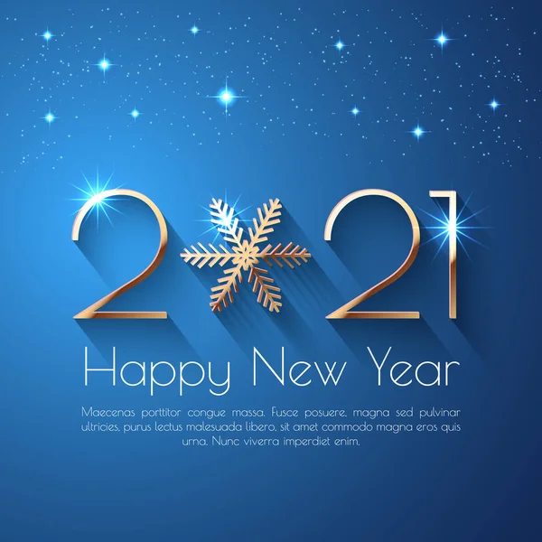 Felice anno nuovo 2021 vacanza vector text design — Vettoriale Stock