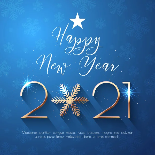 Feliz Año Nuevo 2021 vacaciones vector de diseño de texto — Vector de stock