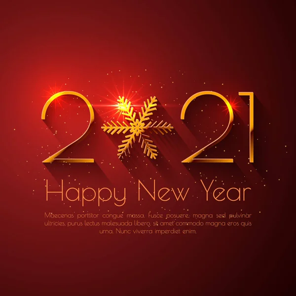 Feliz Año Nuevo 2021 vacaciones vector de diseño de texto — Vector de stock