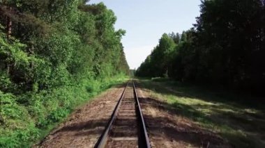 Ormanda eski demiryolu rayları.