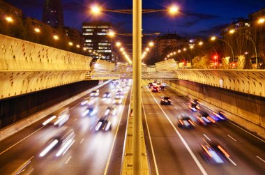Barselona Şehir Trafiği Gece