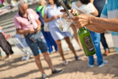 Gijon, İspanya; 23 Ağustos 2019: Gijon, Asturias'ta 9721 kişinin eski 