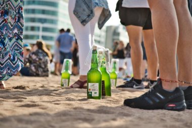 Gijon, İspanya; 23 Ağustos 2019: Gijon, Asturias'ta 9721 kişinin eski 