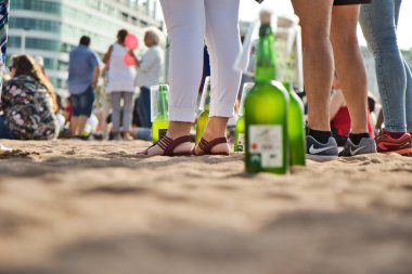 Gijon, İspanya; 23 Ağustos 2019: Gijon, Asturias'ta 9721 kişinin eski 