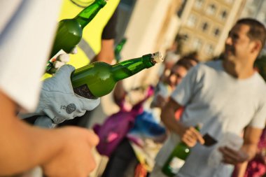 Gijon, İspanya; 23 Ağustos 2019: Gijon, Asturias'ta 9721 kişinin eski 