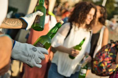 Gijon, İspanya; 23 Ağustos 2019: Gijon, Asturias'ta 9721 kişinin eski 