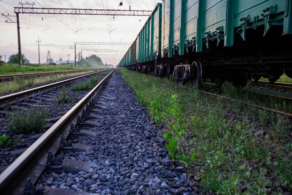 Freight wagons on rails — Stock Photo, Image