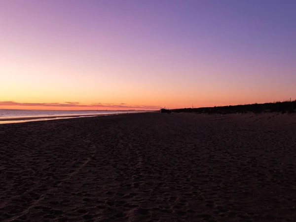 Belo Pôr Sol Praia Andaluzia — Fotografia de Stock