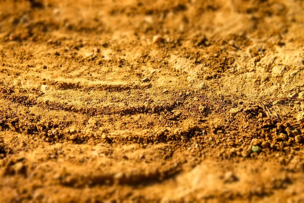 Gouden Kleur Onverharde Weg Met Zon — Stockfoto