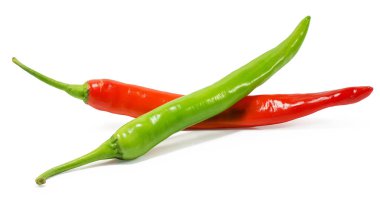 biber izole beyaz arka plan üzerinde kesilmiş