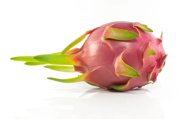 Dragon Fruit Pitaya Φρούτα Απομονωμένα Κομμένα Λευκό Φόντο — Φωτογραφία Αρχείου