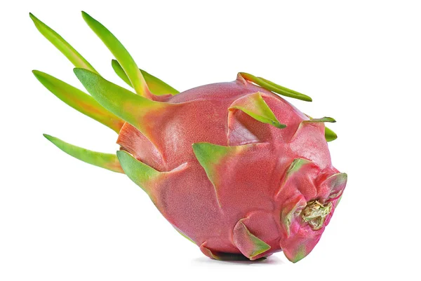 Dragon Fruit Pitaya Φρούτα Απομονωμένα Κομμένα Λευκό Φόντο — Φωτογραφία Αρχείου