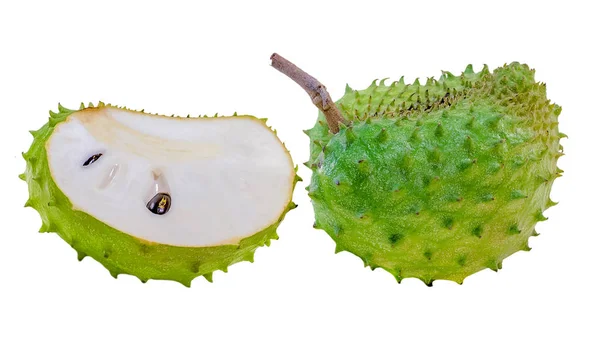 Soursop Stekelige Vla Appel Geïsoleerd Wit — Stockfoto