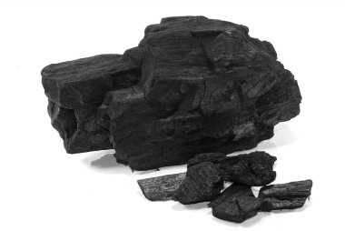kömür beyaz arkaplanda izole edildi