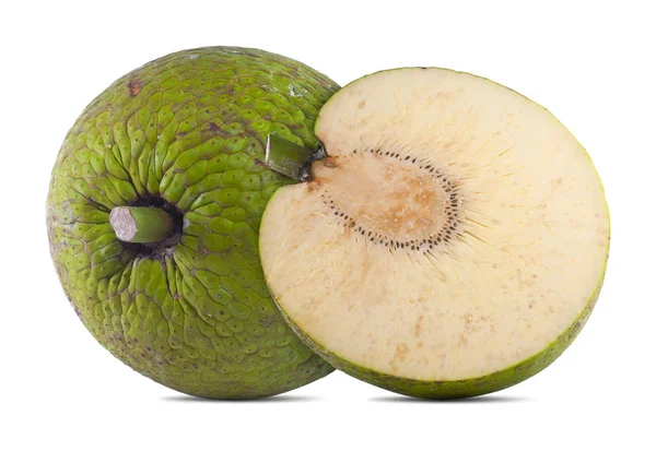 Breadfruit Geïsoleerd Uitgesneden Witte Achtergrond — Stockfoto