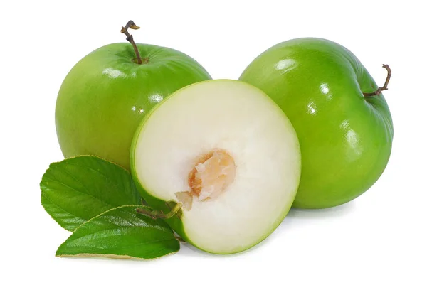 Jujube Monkey Appel Fruit Met Blad Geïsoleerd Witte Achtergrond — Stockfoto