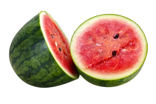 Zoet Water Meloen Fruit Geïsoleerd Witte Achtergrond — Stockfoto
