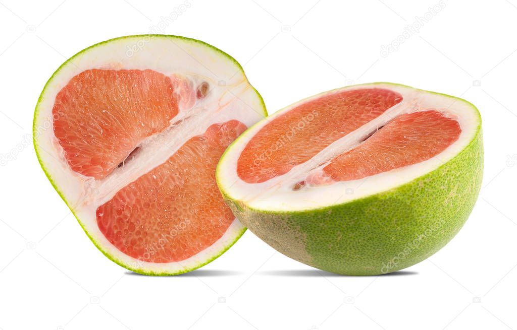 Pomelo or grapefriut isolated on white background