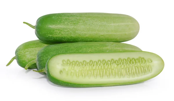 Fresh Cucumber Isolated White Background — Stock Photo, Image