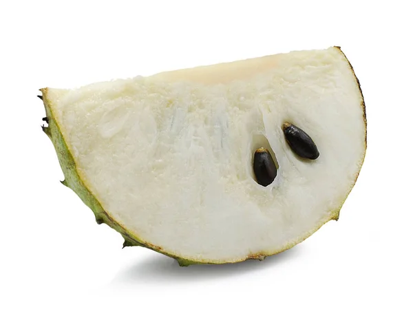 Soursop, Prickly Muhallebi Elması beyaz üzerine izole edilmiş