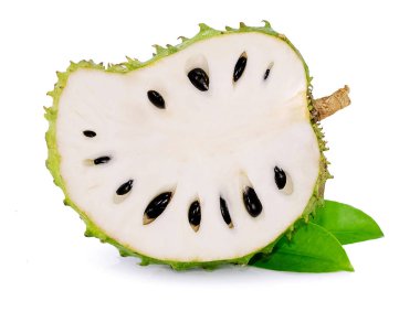 Soursop, Prickly Custard Apple isolated on white   clipart