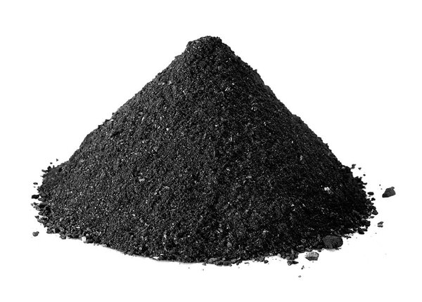 Charcoal powder isolated on white 