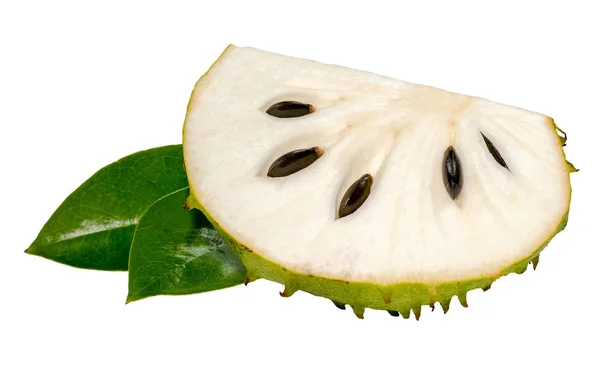 Soursop Stekelige Vla Appel Geïsoleerd Wit — Stockfoto