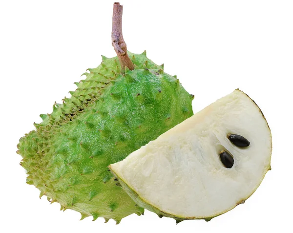 Soursop Prickly Custard Μήλο Απομονωμένο Λευκό — Φωτογραφία Αρχείου