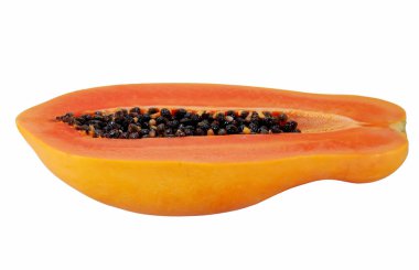 Beyaz arka planda izole Papaya meyvesi