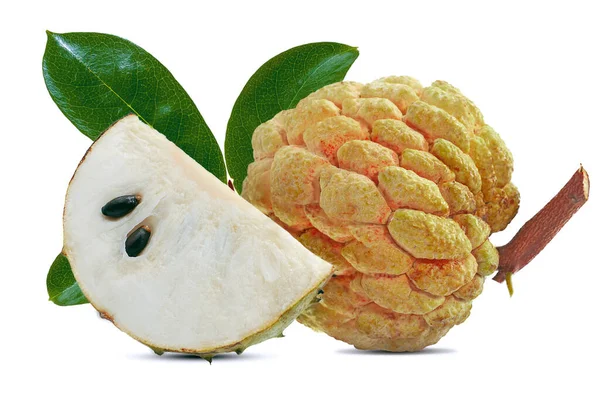 Annona Fruit Geïsoleerd Witte Achtergrond — Stockfoto