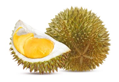 durian meyvesi beyaz arkaplanda izole