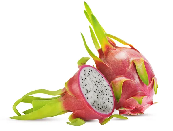 Drago Frutta Pitaya Isolato Tagliato Sfondo Bianco — Foto Stock